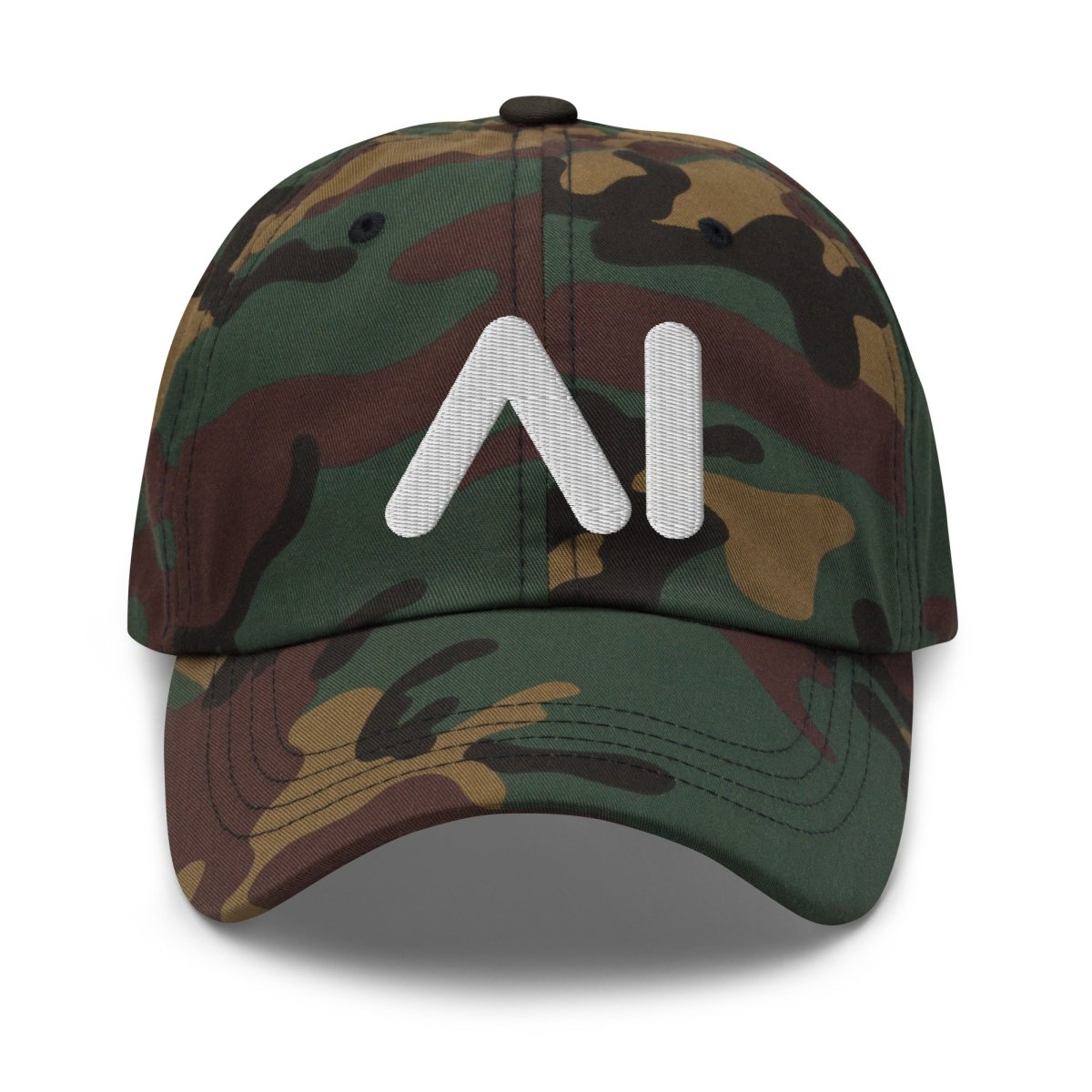 AI Logo Embroidered Cap - Green Camo - AI Store