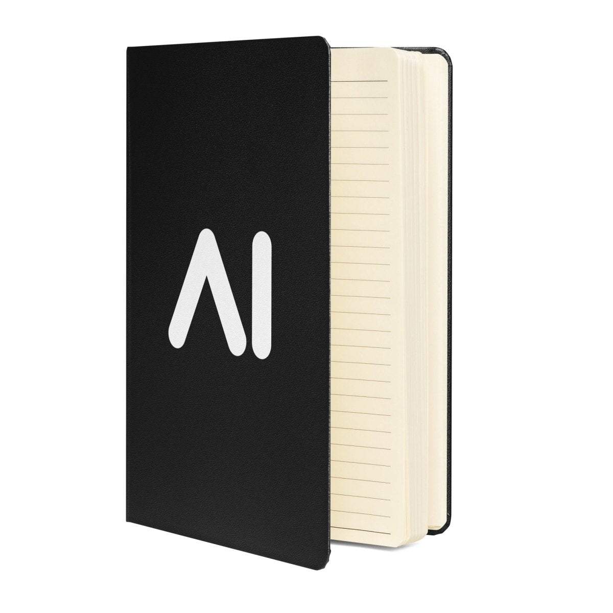 AI Logo Hardcover Bound Notebook - Black - AI Store