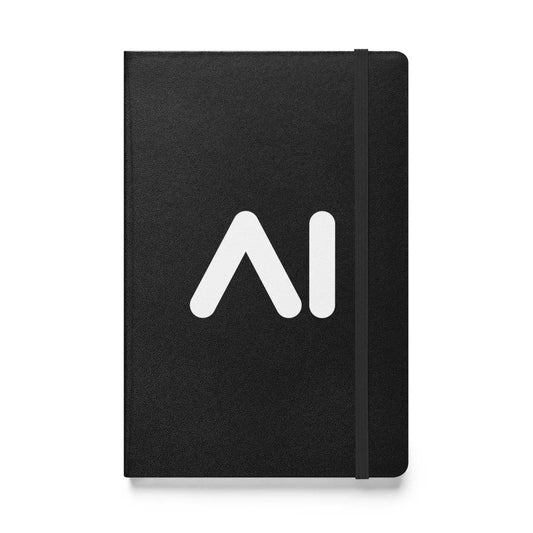 The Ai Logo Hardcover Bound Notebook Black.