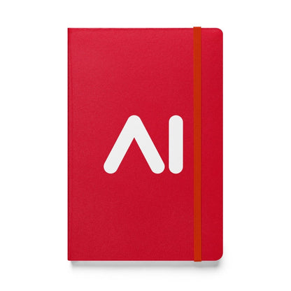 AI Logo Hardcover Bound Notebook - Red - AI Store