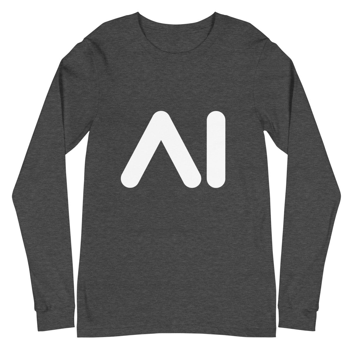 AI Logo Long Sleeve T - Shirt (unisex) - Dark Grey Heather - AI Store