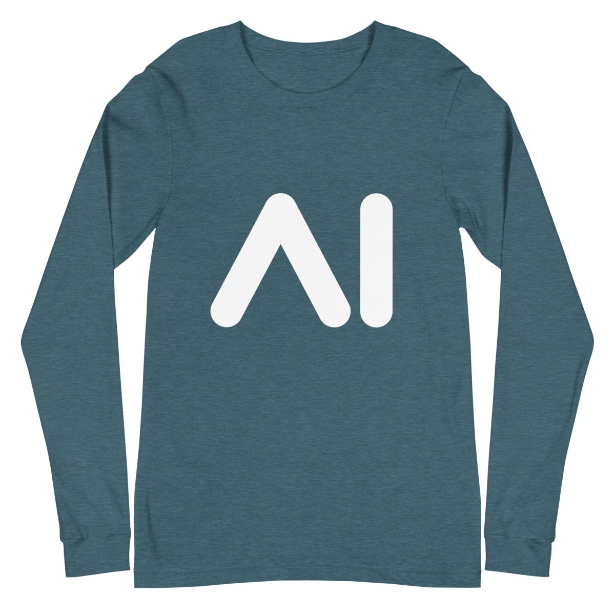 AI Logo Long Sleeve T - Shirt (unisex) - Heather Deep Teal - AI Store