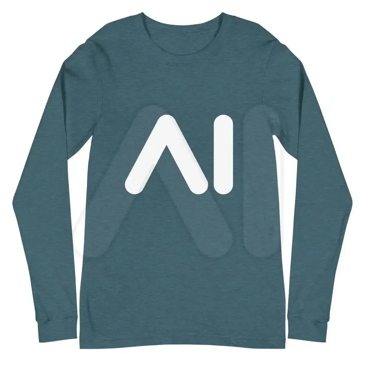 AI Logo Long Sleeve T-Shirt (unisex) - Heather Deep Teal / M