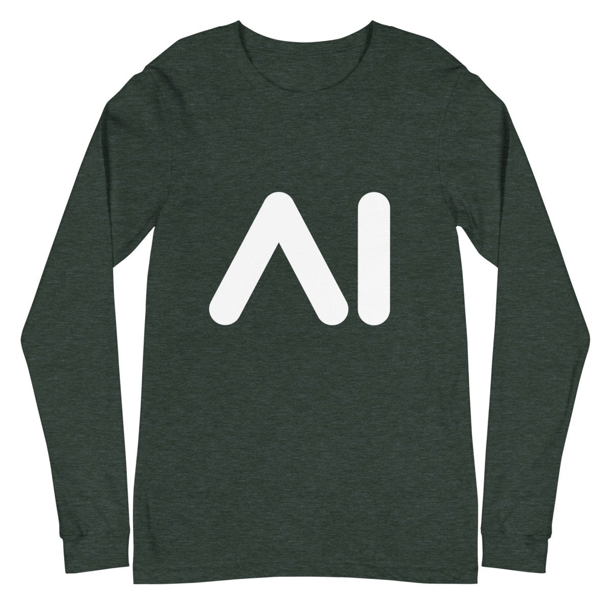 AI Logo Long Sleeve T - Shirt (unisex) - Heather Forest - AI Store