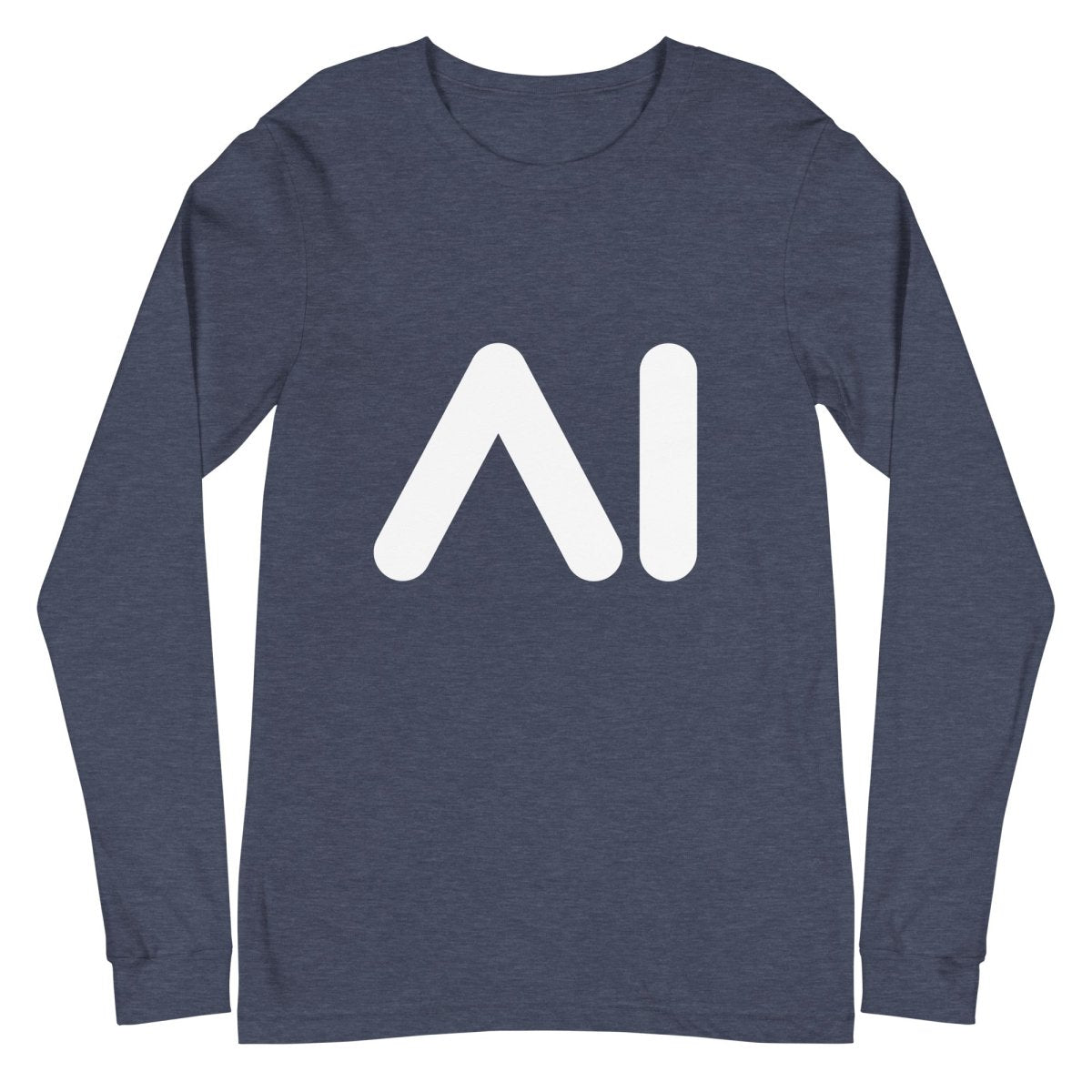 AI Logo Long Sleeve T - Shirt (unisex) - Heather Navy - AI Store