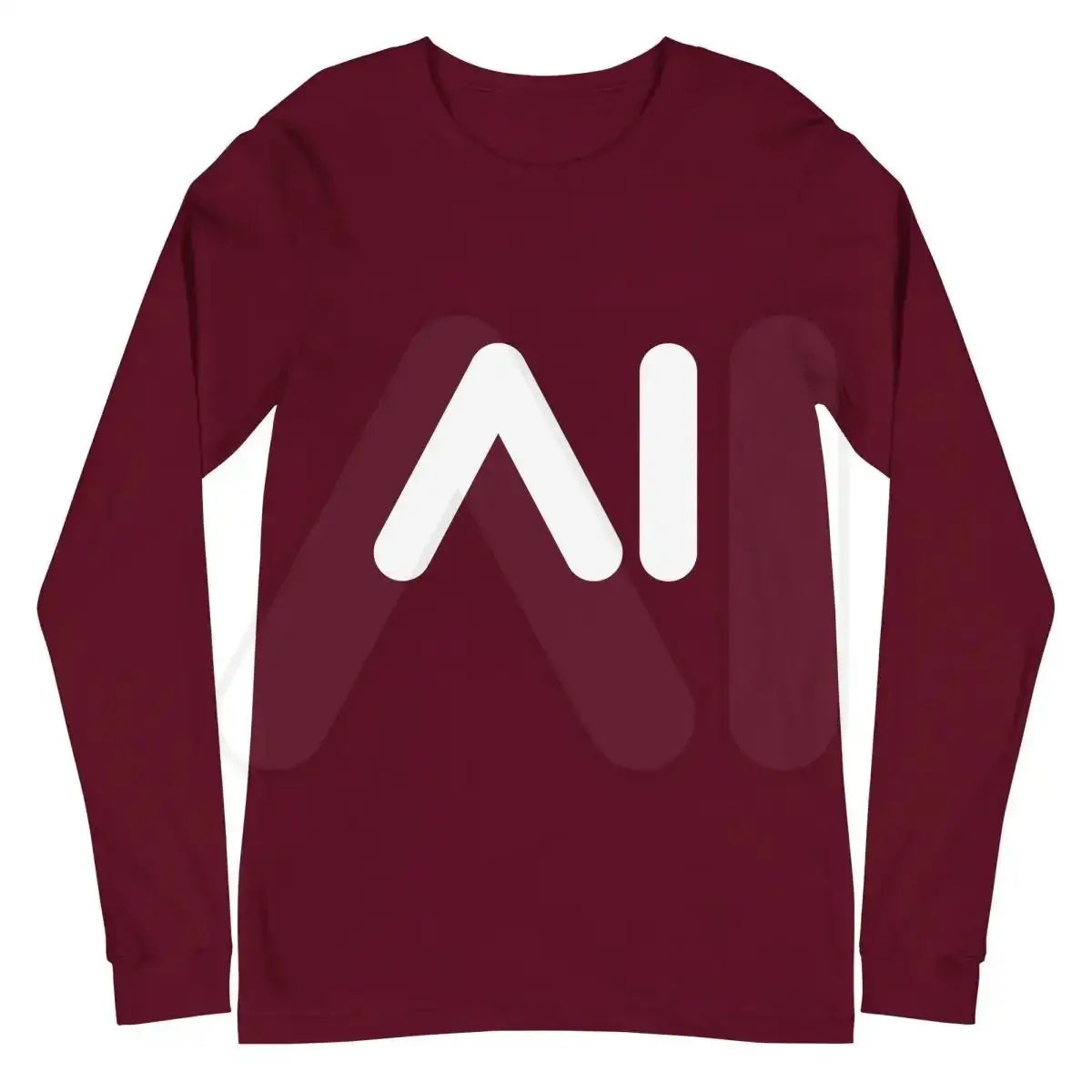 AI Logo Long Sleeve T-Shirt (unisex) - Maroon / M