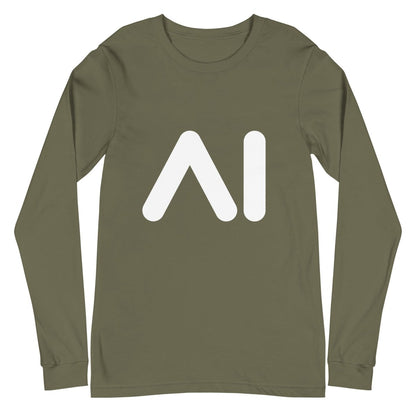 AI Logo Long Sleeve T - Shirt (unisex) - Military Green - AI Store