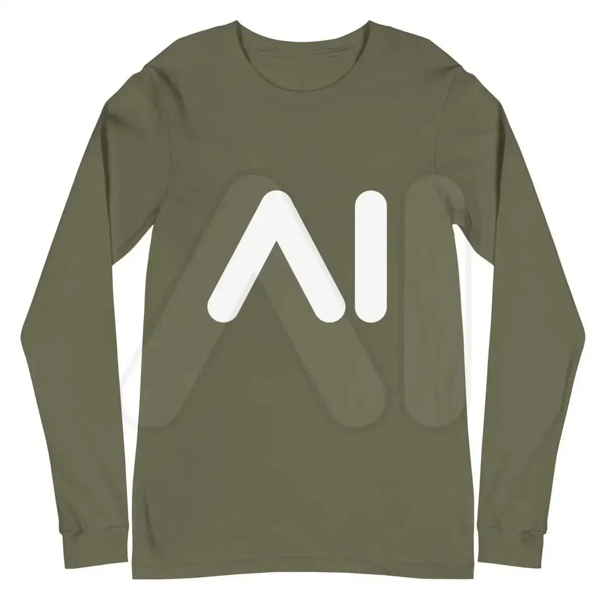 AI Logo Long Sleeve T-Shirt (unisex) - Military Green / M