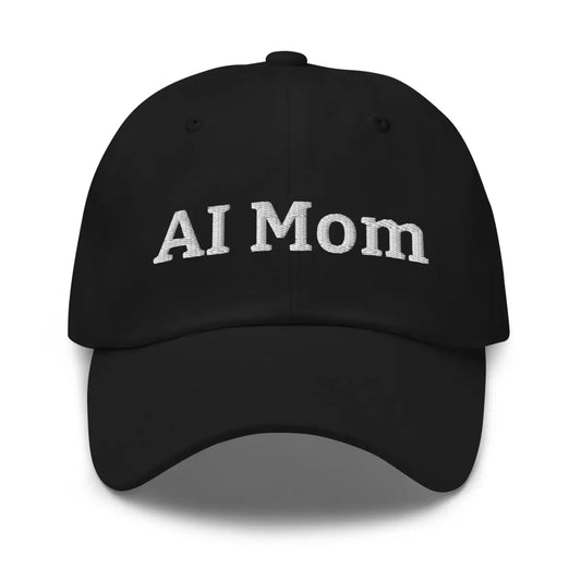 AI Mom Embroidered Cap - Black