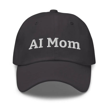 AI Mom Embroidered Cap - Dark Grey