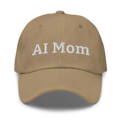 AI Mom Embroidered Cap - Khaki