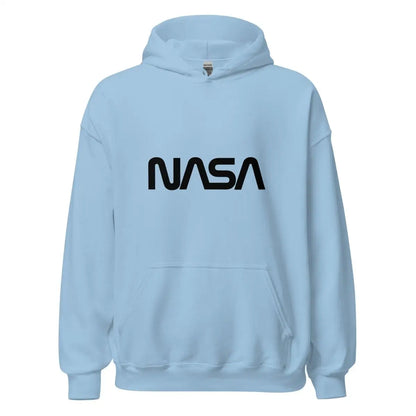 NASA Black Worm Logo Hoodie (unisex) - Light Blue / M