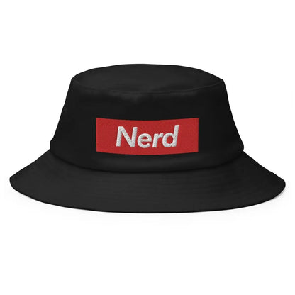 Nerd Sign Embroidered Bucket Hat - Black