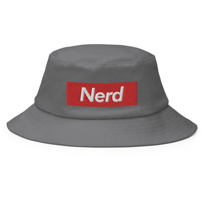 Nerd Sign Embroidered Bucket Hat - Grey