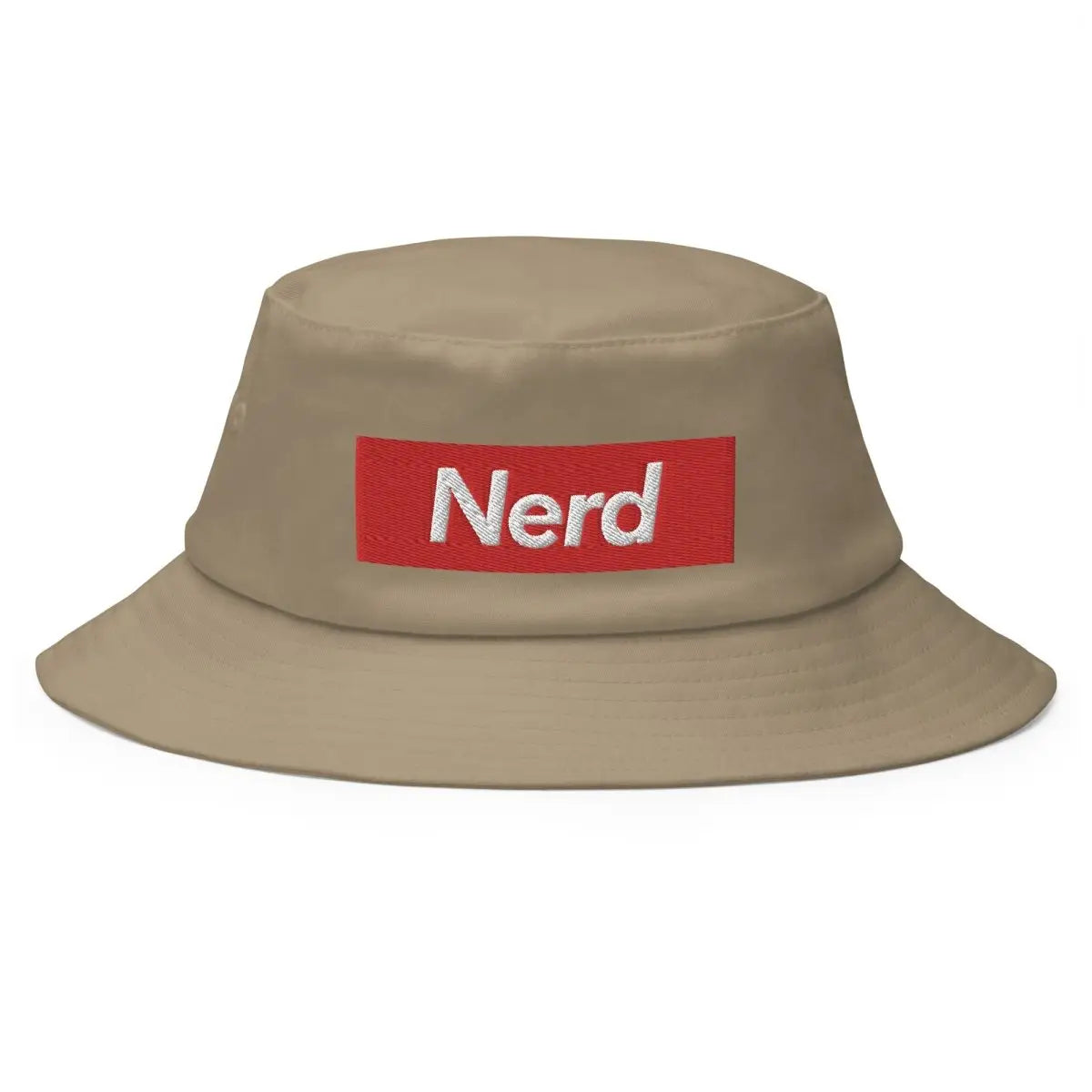 Nerd Sign Embroidered Bucket Hat - Khaki