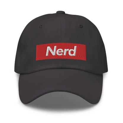 Nerd Sign Embroidered Cap - Dark Grey