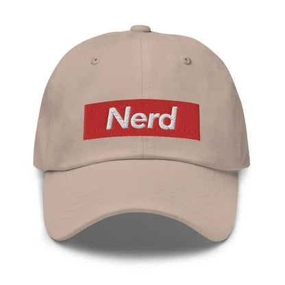 Nerd Sign Embroidered Cap - Stone