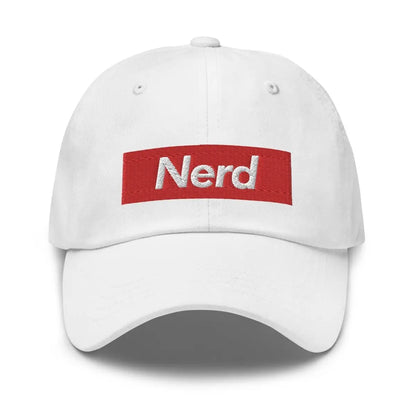 Nerd Sign Embroidered Cap - White