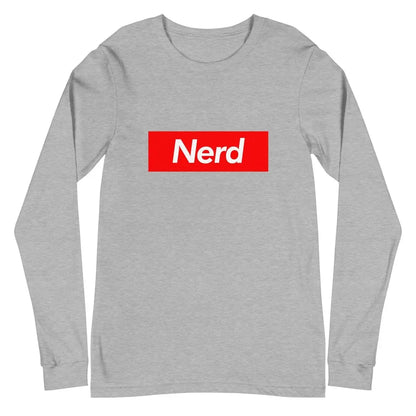 Nerd Sign Long Sleeve T-Shirt (unisex) - Athletic Heather / M