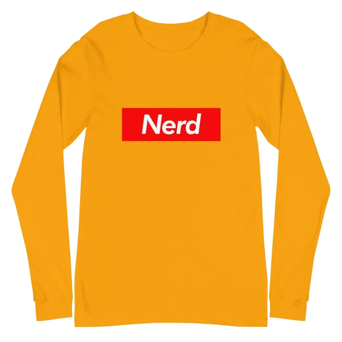 Nerd Sign Long Sleeve T-Shirt (unisex) - Gold / M