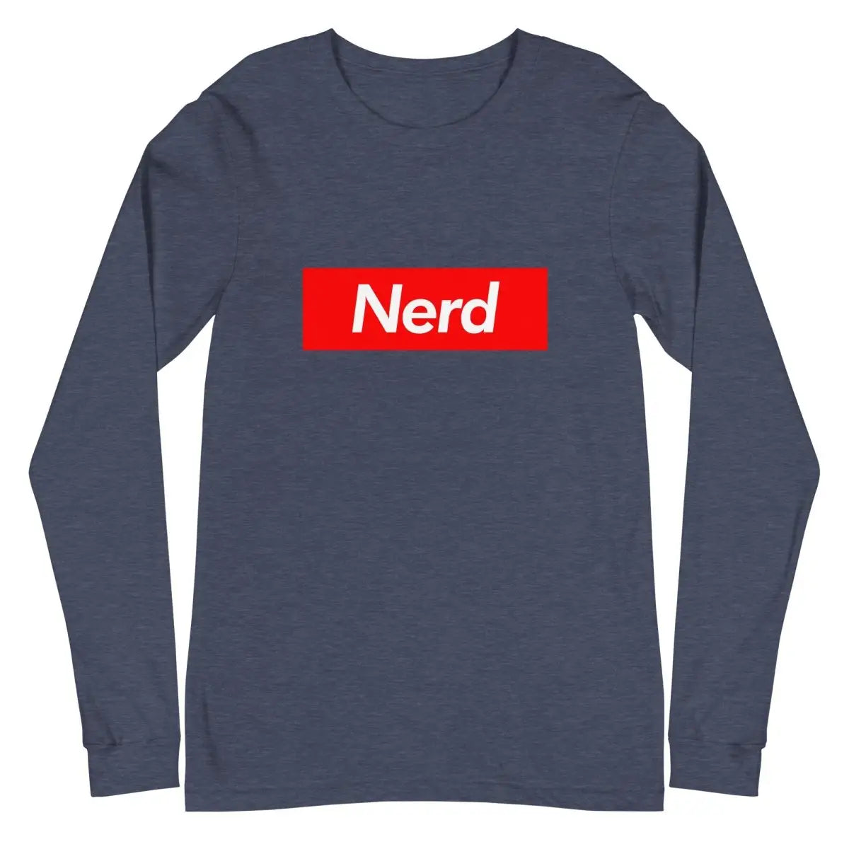 Nerd Sign Long Sleeve T-Shirt (unisex) - Heather Navy / M