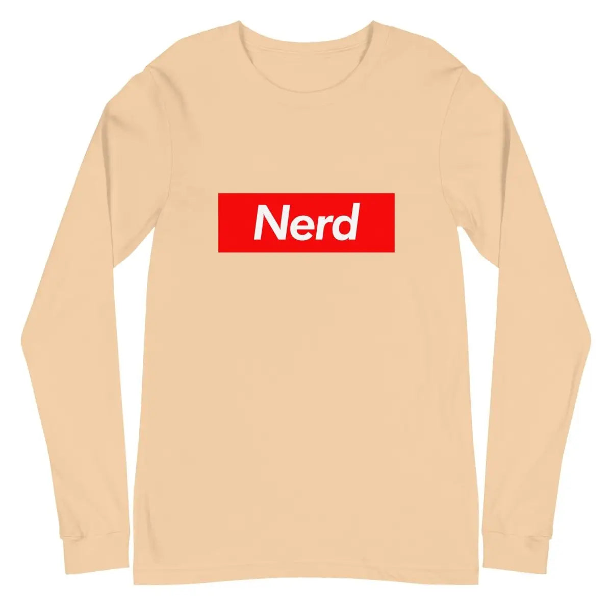 Nerd Sign Long Sleeve T-Shirt (unisex) - Sand Dune / M