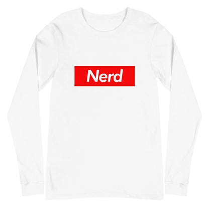 Nerd Sign Long Sleeve T-Shirt (unisex) - White / M