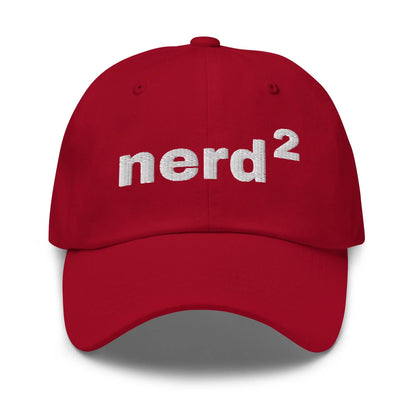 Nerd Squared Embroidered Cap - Cranberry