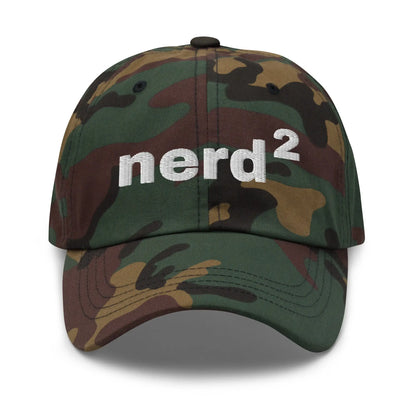 Nerd Squared Embroidered Cap - Green Camo