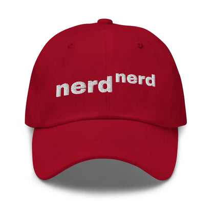 Nerd to the Power of Nerd Embroidered Cap - Cranberry