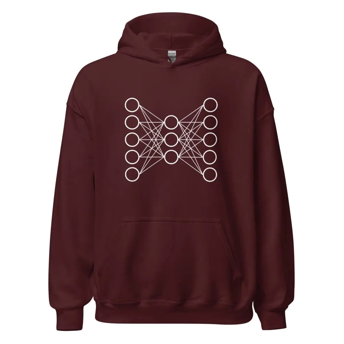 Neural Network Hoodie 9 (unisex) - Maroon / M