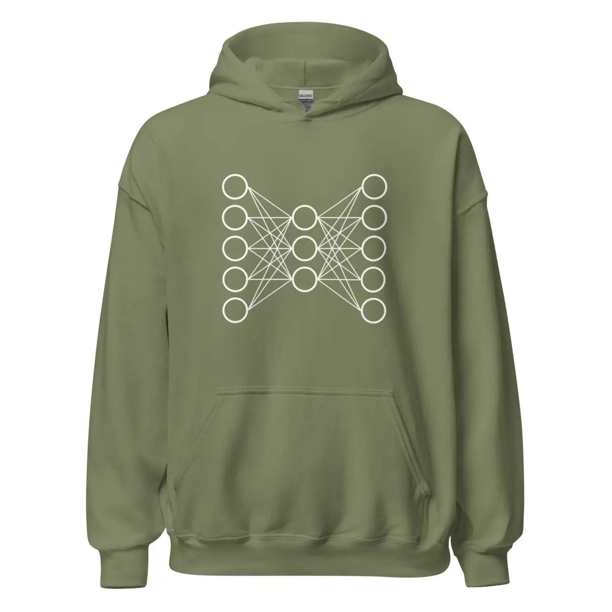 Neural Network Hoodie 9 (unisex) - Military Green / M