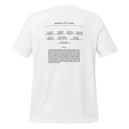 NIPS 2017 Attention is All You Need Paper on Back T-Shirt (unisex)