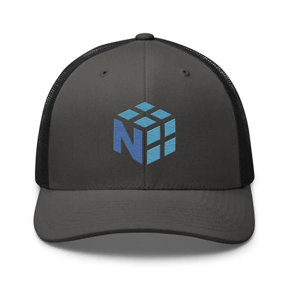 NumPy Icon True-Color Embroidered Trucker Cap - Charcoal/ Black