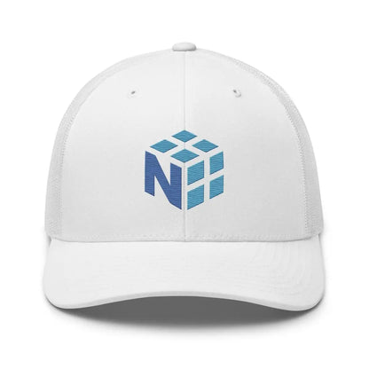 NumPy Icon True-Color Embroidered Trucker Cap - White