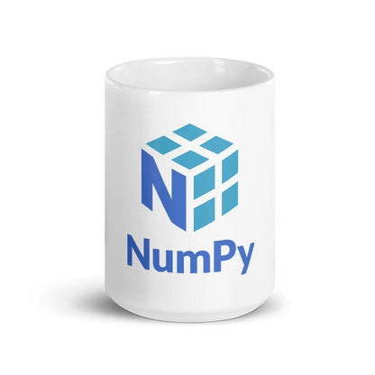 NumPy Stacked Logo White Glossy Mug - 15 oz