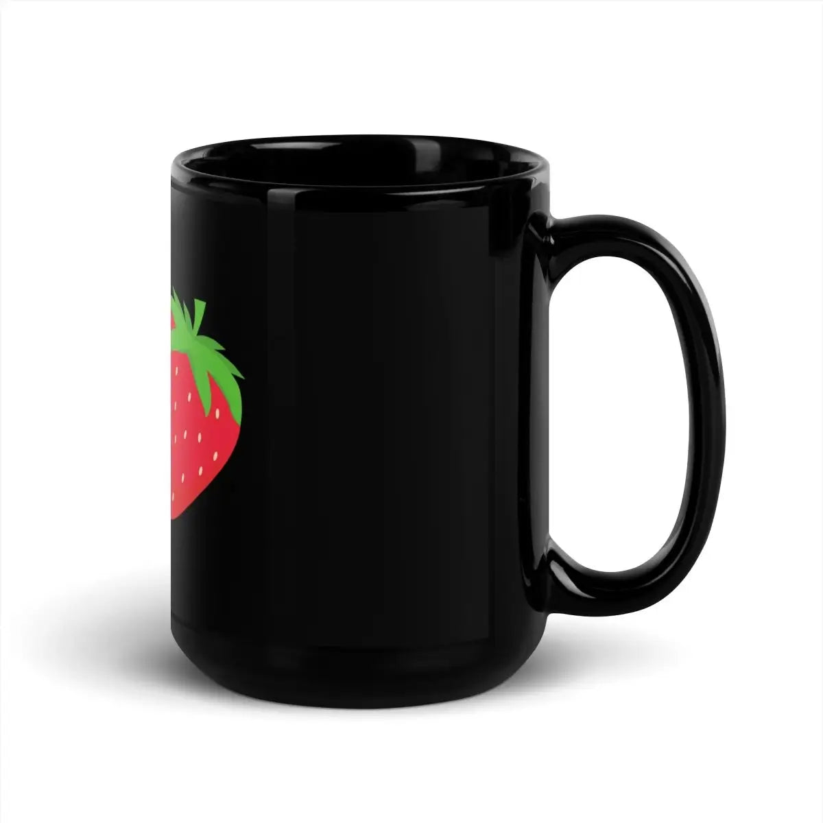 o1 Strawberry Black Glossy Mug