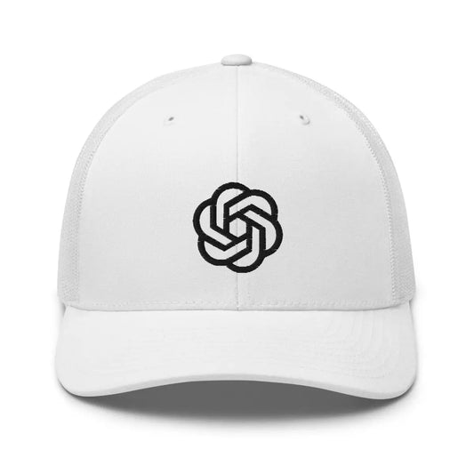 OpenAI Black Icon Embroidered Trucker Cap - White