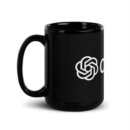 OpenAI Logo Black Glossy Mug