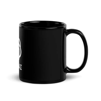 OpenAI Stacked Logo on Black Glossy Mug