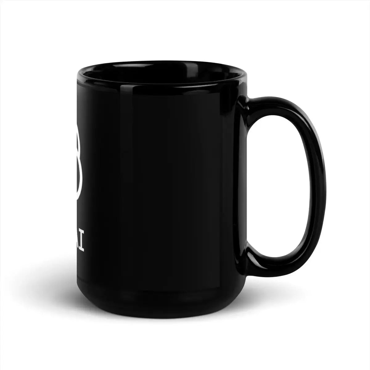 OpenAI Stacked Logo on Black Glossy Mug