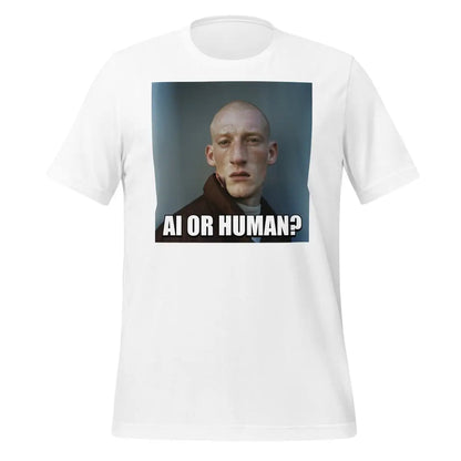 AI or Human? Portrait Meme T-Shirt (unisex) - White / M