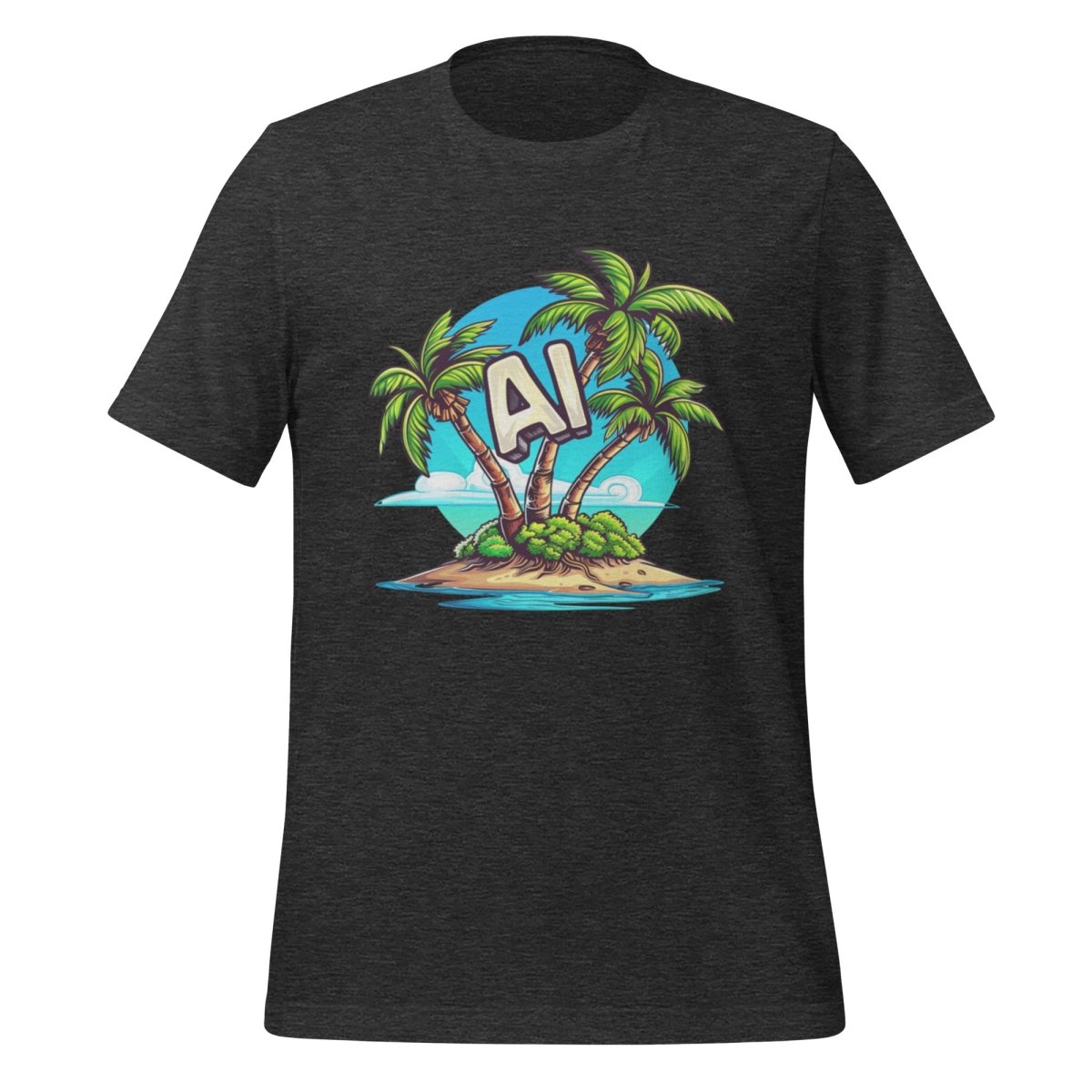AI Palm Island T - Shirt 2 (unisex) - Dark Grey Heather - AI Store