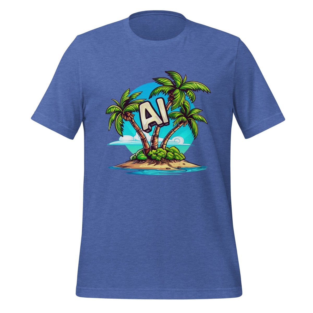 AI Palm Island T - Shirt 2 (unisex) - Heather True Royal - AI Store
