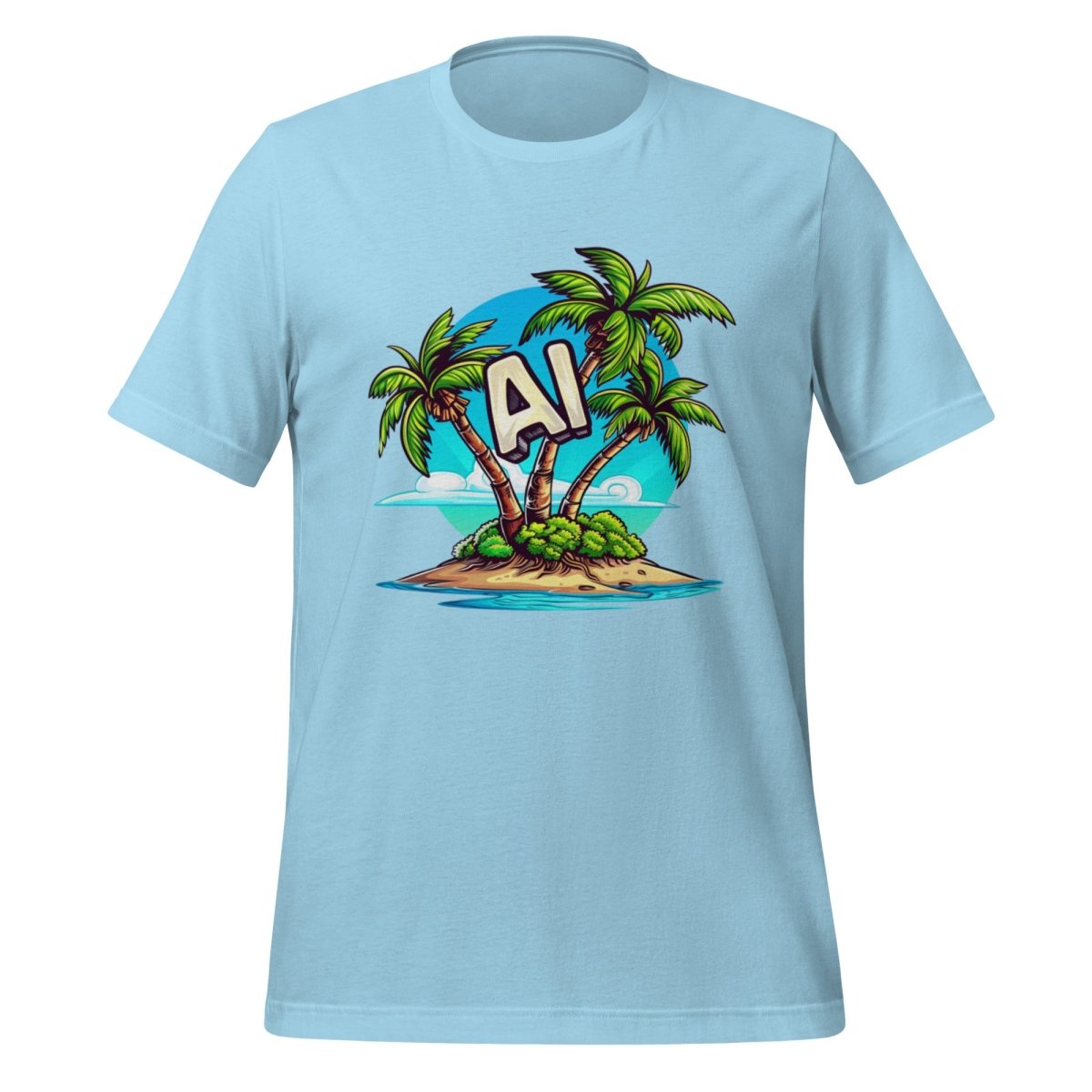 AI Palm Island T - Shirt 2 (unisex) - Ocean Blue - AI Store