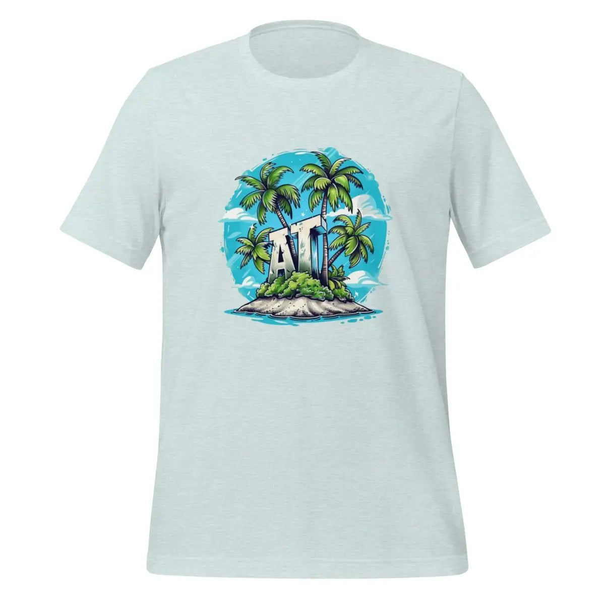 The Ai Palm Island T-shirt (unisex) Heather Prism Ice Blue / m.