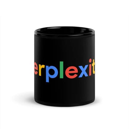 Perplexity Search Logo Black Glossy Mug - 11 oz