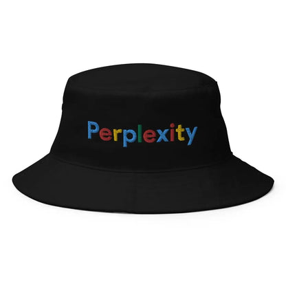 Perplexity Search Logo Embroidered Bucket Hat - Black