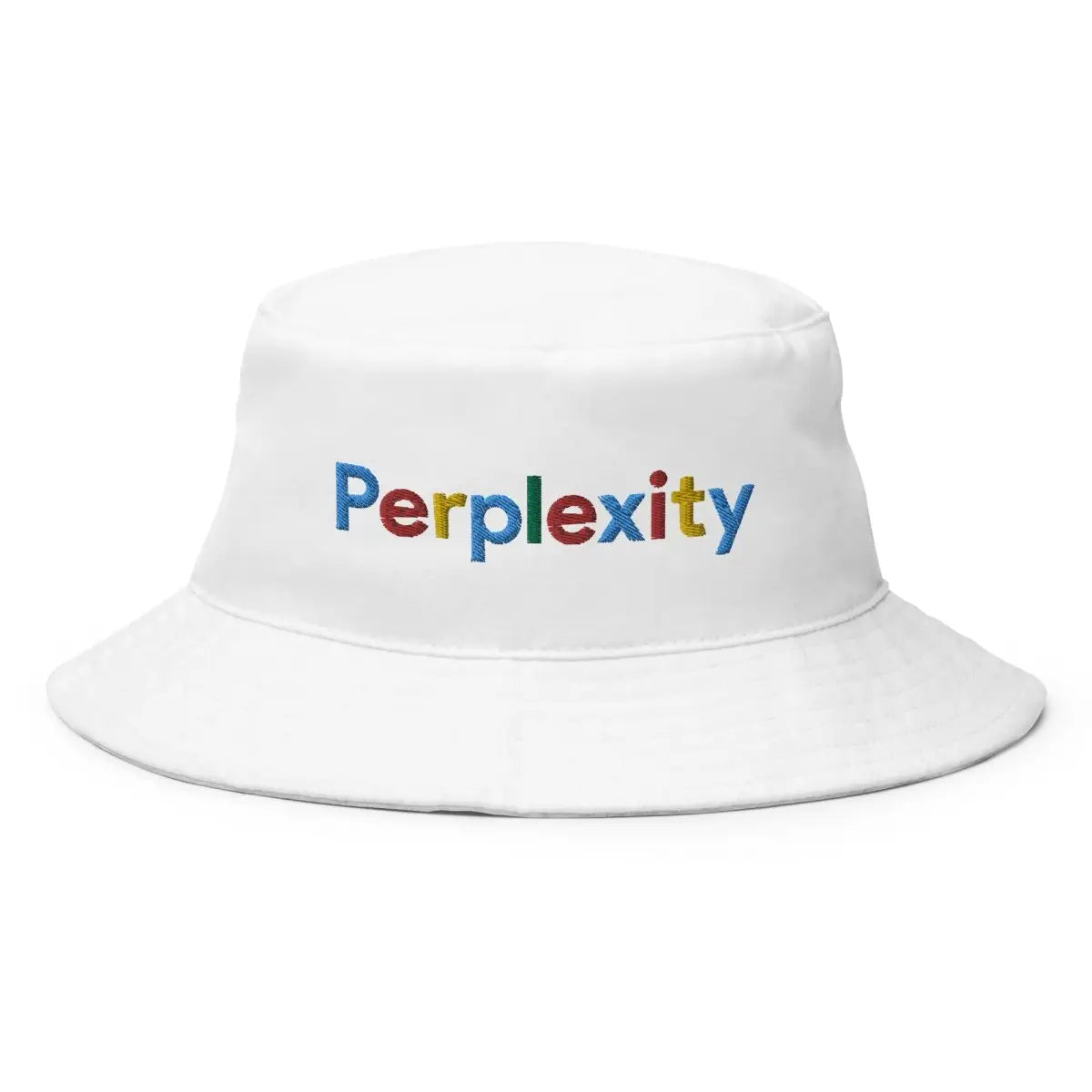 Perplexity Search Logo Embroidered Bucket Hat - White