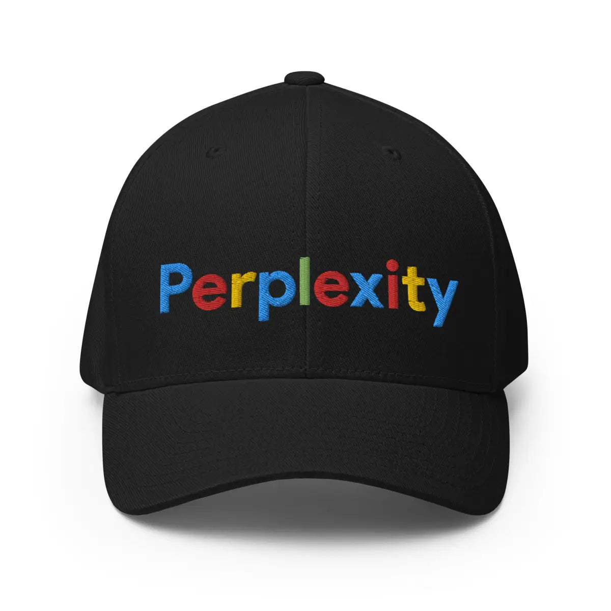 Perplexity Search Logo Embroidered Closed-Back Baseball Cap - Black / S/M